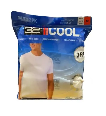 Buy 32 Degrees Cool Mens Stretch T-Shirt 3 Pack In 2 Colours And In 4 Sizes New • 20.99£