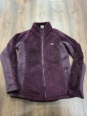 Buy Trespass Woolly Fleece Jacket Polyester Purple Woman's Size Medium Warm Winter • 17.99£