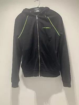 Buy Karl Lagerfield Zip Up Track Lime Green And Black Hoody Size Small 100% Cotton • 20£