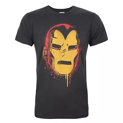 Buy Junk Food Mens Face Iron Man T-Shirt NS5529 • 14.39£