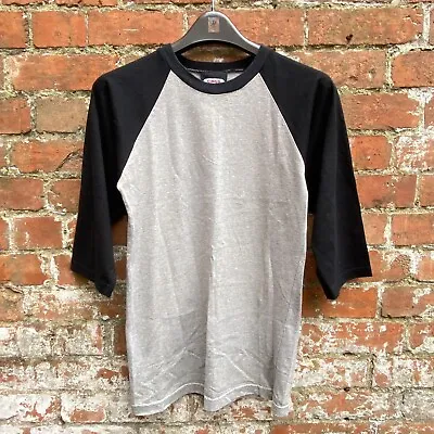 Buy Official CBGB 3/4 Sleeve T Shirt Small Grey Black Slim Baseball Plain No Logo • 19.99£