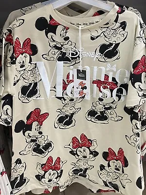 Buy Disney Minnie Mouse Pyjama Top T-Shirt UK Size 4-20 2XS-XL • 16.99£