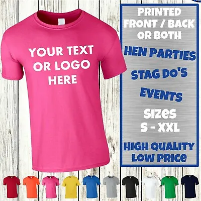 Buy PERSONALISED T-SHIRTS Womens Or Mens Printed Text Hen Night Stag Do Party TShirt • 13.99£