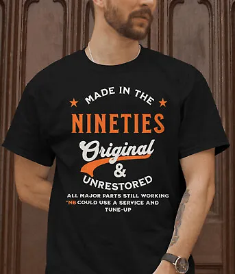 Buy Birthday T-Shirt Made In The Nineties 33rd 30th 90's Decade T-Shirt Gift • 13.99£