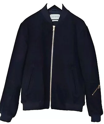 Buy Oliver Spencer Navy Wool Bomber Jacket • 89£