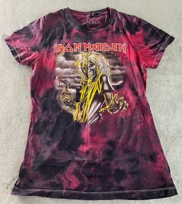 Buy Iron Maiden Tye Dye Graphic T-Shirt, Women Sz Small,Cotton,Heavy Metal Music Tee • 13.23£