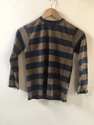 Buy Rebel Long Sleeve T Shirt 8-9 Years 15” Pit To Pit Brown & Black Stripe • 3£