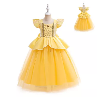 Buy Girls Beauty And The Beast Princess Belle Fancy Dress Up Costume Party Clothing • 22.98£