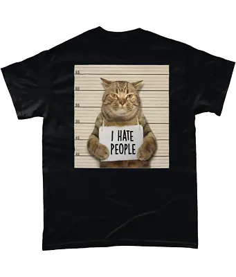Buy Antisocial Cat I Hate People Police Mugshot Funny Shirt Tee For Cat Lovers S-5XL • 13.99£