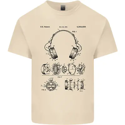 Buy Headphones Patent Blueprint Dance Music DJ Mens Cotton T-Shirt Tee Top • 8.75£