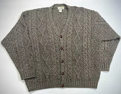 Buy LL Bean 100% Wool Wood Button Cardigan Mens X Vintage VTG • 67.25£