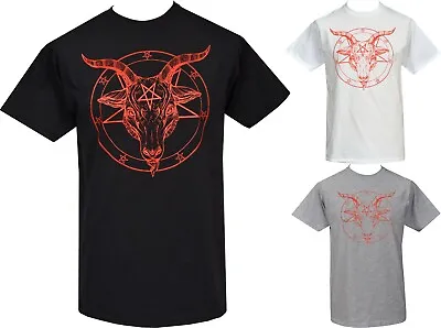 Buy Mens Baphomet T-Shirt Pentagram Satanic Occult Church Of Satan Gothic S-5XL • 18.50£