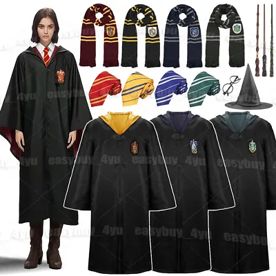 Buy Harry Potter Gryffindor Ravenclaw Slytherin Hufflepuff Robe Costume Wand Scarf • 13.99£