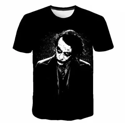 Buy New Unisex Black T Shirts Digital 3D Printed Joker Face • 19.99£