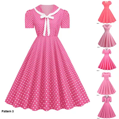Buy Women 50s 60s Swing Dress Rockabilly Evening Party Cocktail Casual Dresses • 3.99£