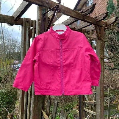 Buy Girls Pink Biker Jacket With Pockets Age 18-24 Months 1.5-2 Years Good Condition • 10£