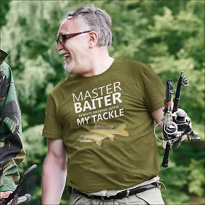 Buy Funny Humorous  Angling Fisherman Colour Master Baiter Premium Hammer T-shirt • 20£
