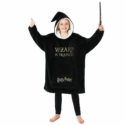 Buy Harry Potter Black Hoodie For Girls, Fleece Oversized Hoodie Blanket • 22.49£
