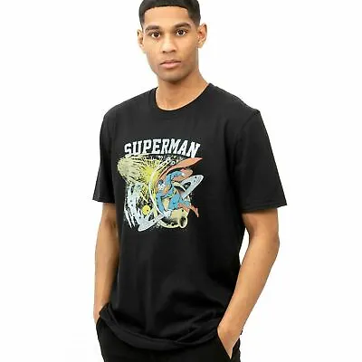 Buy Official DC Comics Mens Superman Universe T-shirt Black Sizes S - XXL • 10.49£
