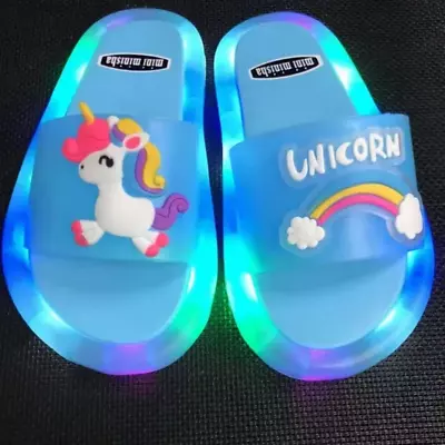 Buy Children‘S Boys Girls Slippers Cartoon Unicorn Animals Prints Shoes Lighted Fash • 18.20£