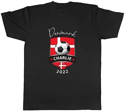 Buy Personalised Mens T Shirt Denmark Football Flag Shield Unisex Tee Gift • 8.99£