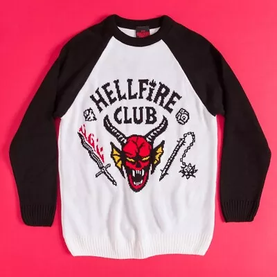 Buy Official Knitted Stranger Things Hellfire Club Raglan Sleeve Jumper • 39.99£