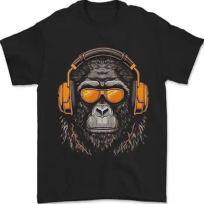 Buy A Gorilla With Headphones Music DJ Mens T-Shirt 100% Cotton • 8.49£