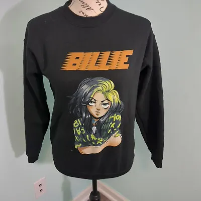Buy Billie Eilish World Tour Merch Cartoon Anime Art Sweater Sweatshirt Small • 21.31£