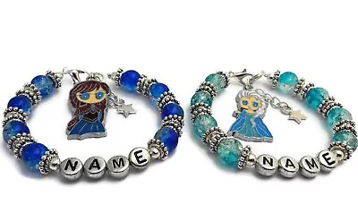 Buy Frozen Elsa  Anna  Charm Bracelet Jewellery Gift Personalised With Any Name  • 5.99£