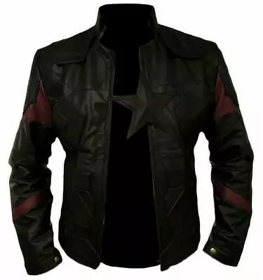 Buy Captain America Motorbike/Motorcycle Leather Jacket In Cowhide/5 Armour/All Size • 158.88£