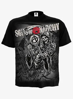 Buy Men's Sons Of Anarchy Reaper Montage T-Shirt Black Gothic Rock Gift T Shirt • 14.99£