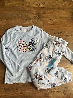 Buy Disney Lilo & Stitch STITCH Soft Fleece Cosy Pyjamas Primark Size S 10-12 • 19.85£