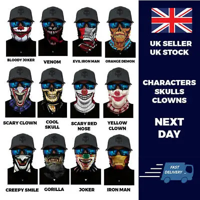 Buy Characters Balaclava Neck Tube Scarf Snood Face Mask Warmer Bandana Multiuse • 2.99£