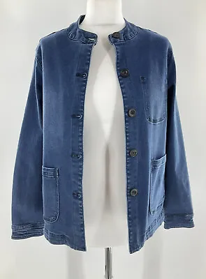 Buy Womens Joules Blue Stretchy Denim Chore Style Ruby Button Jacket W/pockets Uk 10 • 27.99£