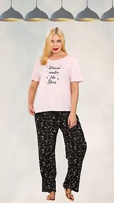 Buy Ex Evans Sleep Women’s Plus Size “ Dream Under The Star “ Pyjama Set In Pink • 17.99£