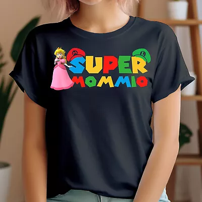 Buy Mario Super Mommio Ladies T-shirt Funny Super Mario Mom Mother's Day Top #V #MD • 9.99£
