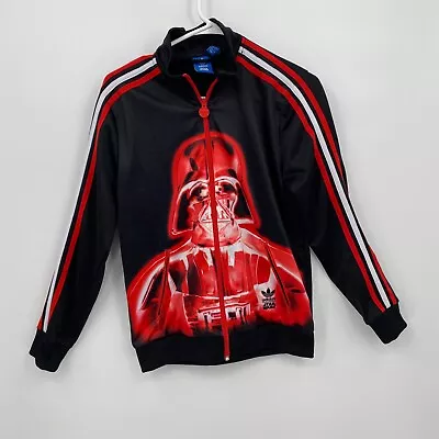 Buy Adidas Boys Long Sleeve Full Zip Star Wars Pullover Casual Black Red Size L • 8.65£