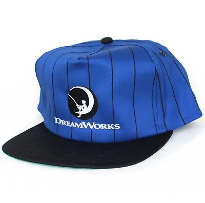 Buy Vintage 90s Era DreamWorks Snapback Hat Cap Pinstripe Movie Merch Shirt NEW • 19.99£