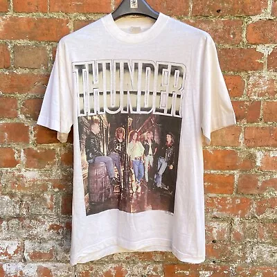 Buy Rare! 80’s Thunder Tour T Shirt Large 1989 Static Discharge Rock Band • 129.99£