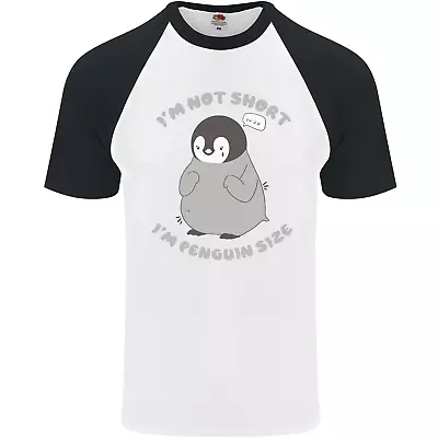 Buy Im Not Short Im Penguin Size Funny Mens S/S Baseball T-Shirt • 9.99£
