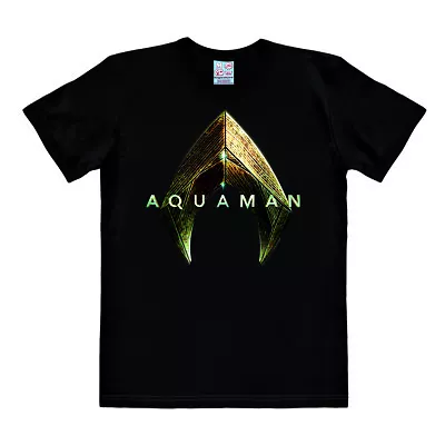 Buy LOGOSHIRT - Film - DC Comics - Superhero - Aquaman - Logo - Print T-Shirt, Black • 35.94£