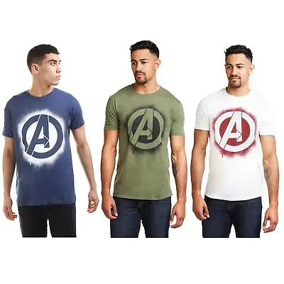 Buy Marvel Avengers Mens T-shirt Stencil Logo XS-2XL Official • 13.99£