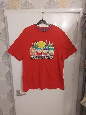Buy Mens 'South Park'  T- Shirt. Red/ Large Motif. Cotton. Size XL (46-48  Chest) • 6.50£
