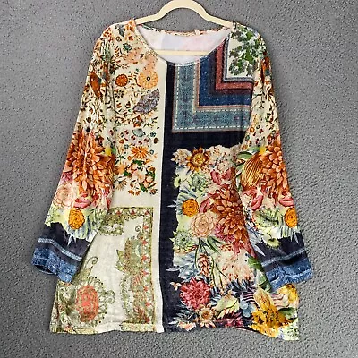 Buy Soft Surroundings Tunic Womens Extra Large Ashbury Velvet Floral Patchwork Boho • 29.97£