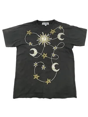 Buy Vintage 90's Sail Away Tag Sun Stars And Moon T-Shirt Size Large Black Women's • 37.94£