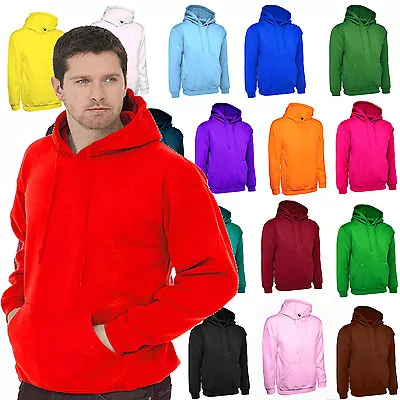 Buy Men's Plain Hoodie Size XS To 6XL Regular Fit Hooded Sweatshirt Premium 300gsm • 17.95£