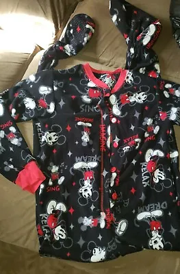 Buy Disney Mickey Mouse 1pc Bodysuit Footed Sleeper Pajamas Adult Size S(3/5) #PST • 32.12£