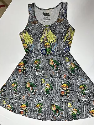 Buy The Legend Of Zelda The Wind Waker Stained Glass All Over Print Skater Dress S • 18.94£