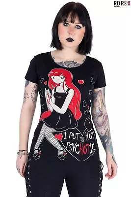 Buy Cupcake Cult Goth T-shirt Psychotic Punk Anime Cartoon Girl Heart Cotton Top • 12.99£