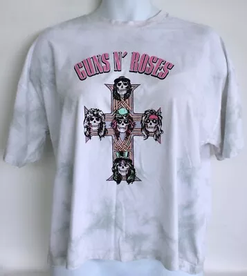 Buy Guns N Roses T-SHIRT Ladies M 12/14 Primark Marble Tie Dye Rock Band Festival • 8.99£